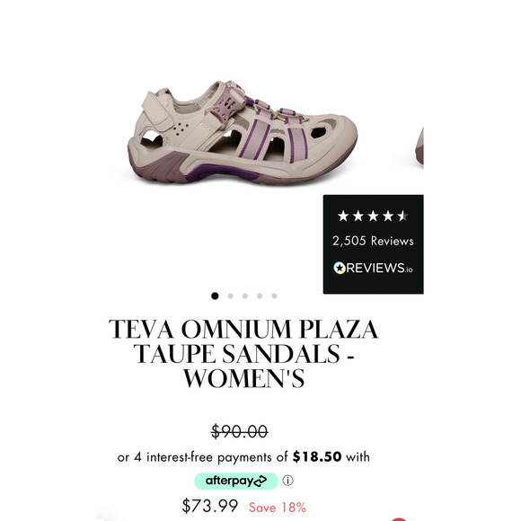 Teva Omnium Sandal Hiking w/ Taupe with Purple Details Size 7.5 - Picture 7 of 9